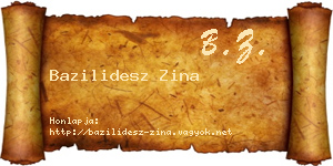Bazilidesz Zina névjegykártya